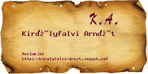 Királyfalvi Arnót névjegykártya